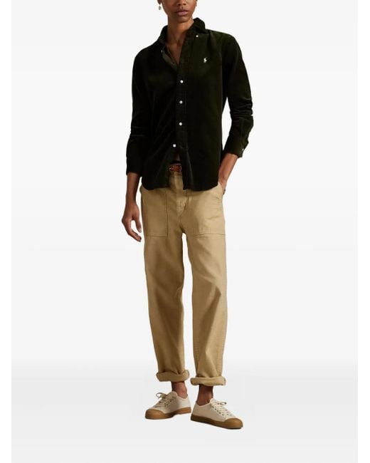 Polo Ralph Lauren Black "Woven Sport Shirt"Wale Str Couduroy