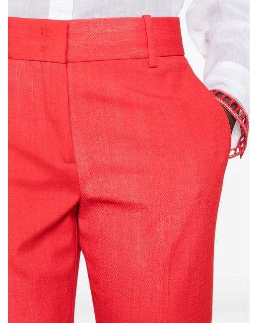 Ermanno Scervino Red Straight Trousers