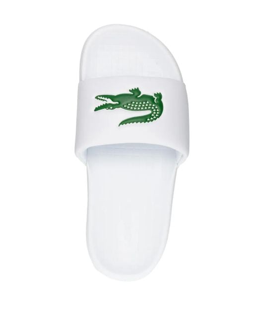 Lacoste White Croco 1.0 Rubber Slides