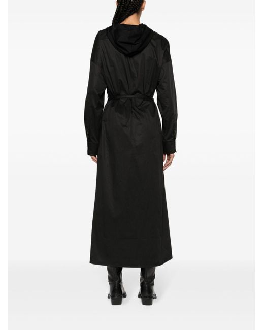 DIESEL Black Long-Sleeved Hooded Wrap Dress