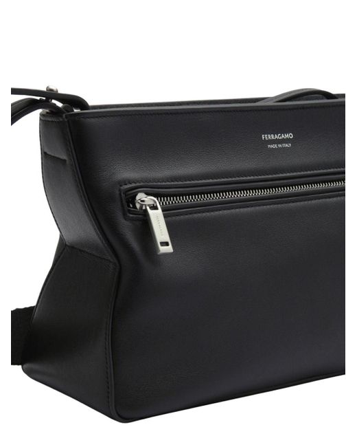 Ferragamo Black Crossbody Leather Bag for men