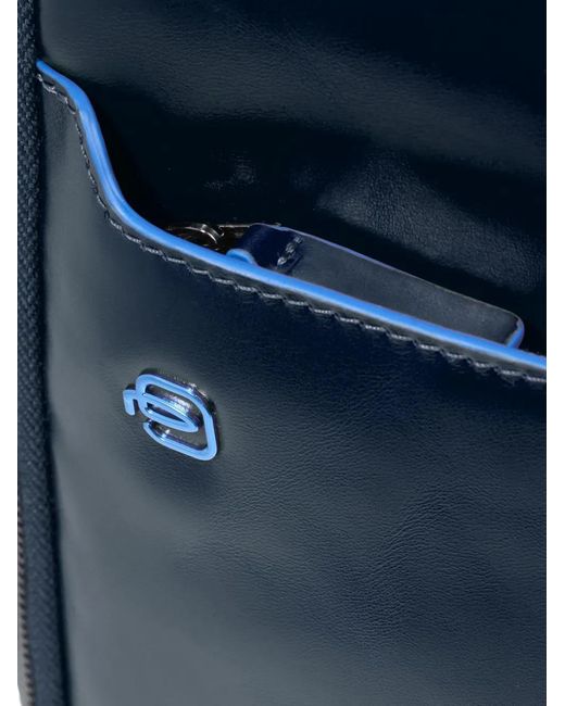 Piquadro Blue Logo-Plaque Backpack for men