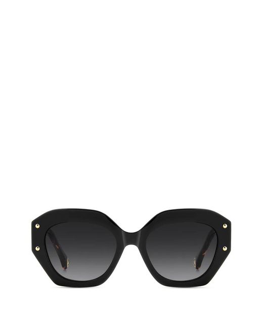 Carolina Herrera Black Lunettes De Soleil À Monture Géométrique