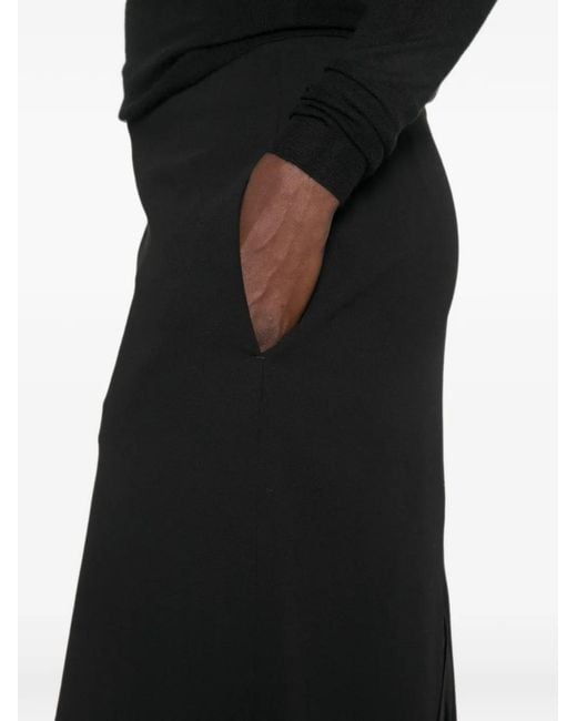 Jil Sander Black Pleated-Insert Side-Pocket Maxi Skirt