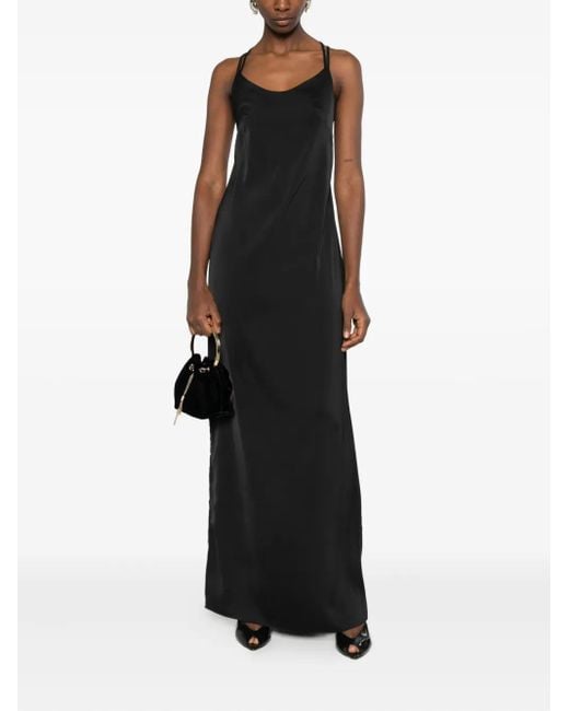 RHIZOME Black Merida Side-Split Maxi Dress