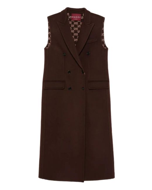Gucci ノースリーブ ダブルコート Brown