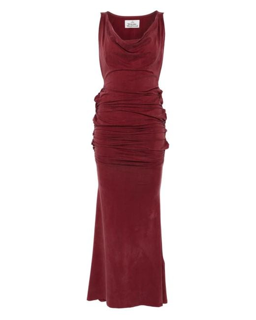 Abito Lungo Con Scollo A Scialle di Vivienne Westwood in Red