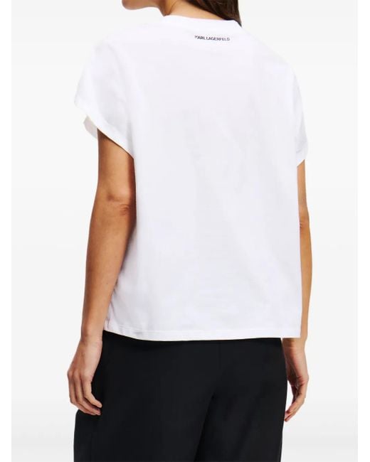 Karl Lagerfeld White Ikon Choupette Oversized T-Shirt
