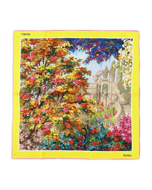 Max Mara Yellow Printed Scarf
