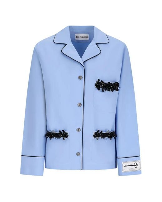 Des Phemmes Blue Embellishment Shirt