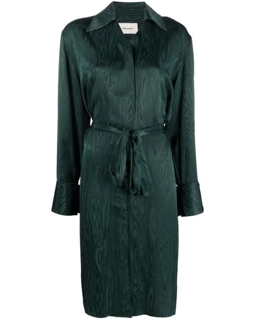 Holzweiler Green Metallic-Sheen Shirt Dress