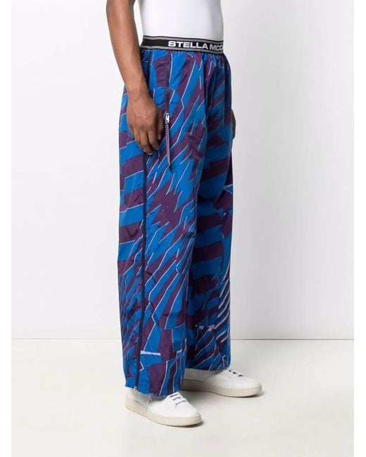 Stella McCartney Blue X Ed Curtis Geometric-Print Trousers