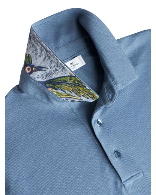 Etro Poloshirt mit Pegaso-Stickerei in Blue für Herren