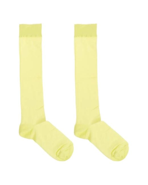 Issey Miyake Yellow Transparent Knee-High Socks
