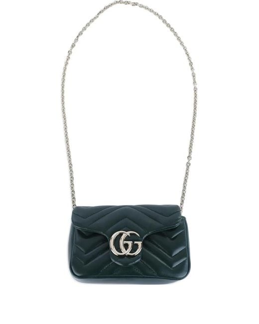 Gucci White Mini Gg Marmont Chain-Strap Cross Body Bag