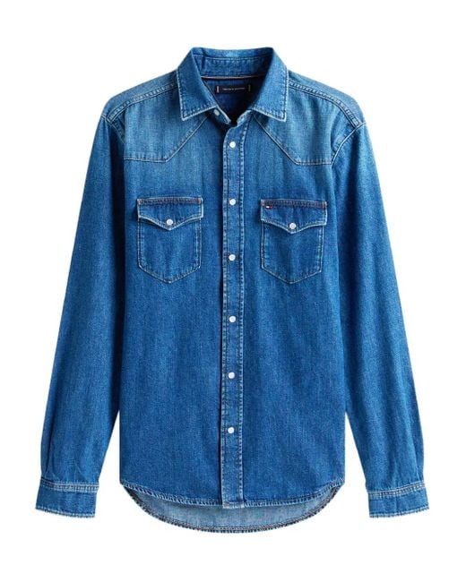 Tommy Hilfiger Overhemd Met Klepzak in het Blue voor heren