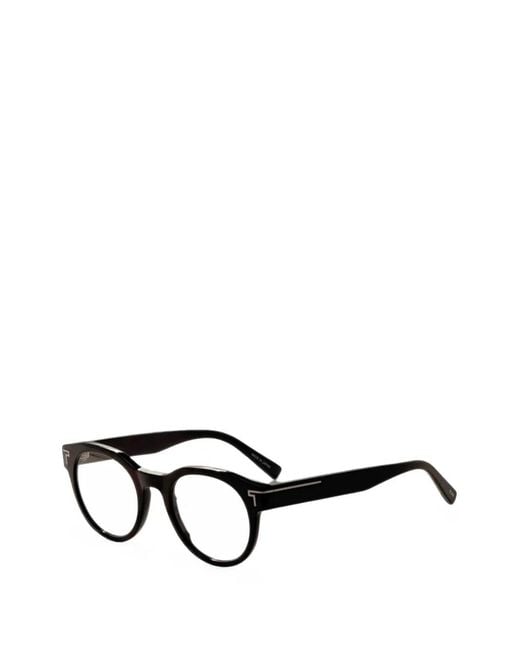 Tumi Black Round-Frame Glasses for men