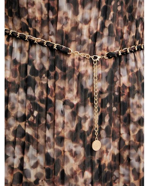 Guess Brown Ruffled-Hem Mini Dress