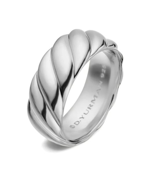 David Yurman Sculpted Cable Contour Ring Aus Sterlingsilber 9Mm in White für Herren