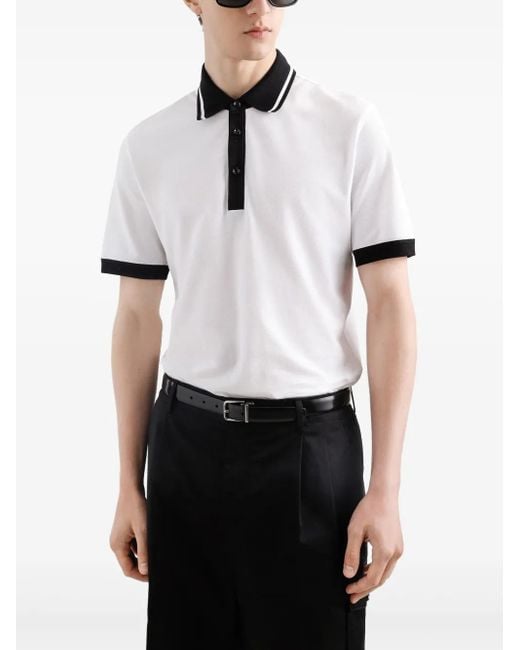 Dolce & Gabbana Poloshirt Met Contrasterende Afwerking in het White voor heren