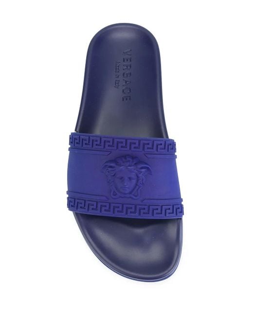 Versace Blue Medusa Pool Slides for men