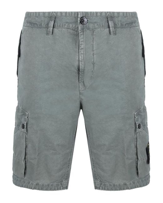 Stone Island Gray Compass-Badge Shorts for men