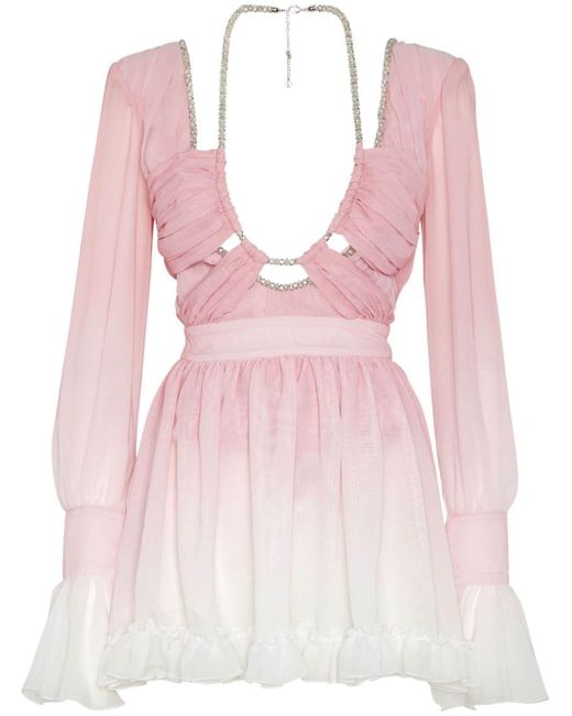 Philipp Plein Pink Ombré-effect Mini Dress