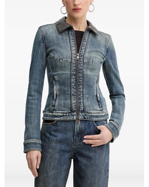 Miss Sixty Blue Zipped Denim Jacket