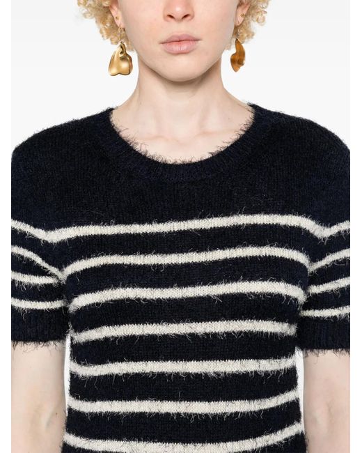 Khaite Black Stripe-Pattern Knitted Tube Dress