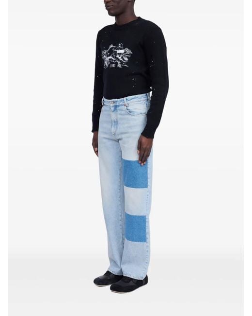 MM6 by Maison Margiela Blue Stripe-Detail Jeans for men
