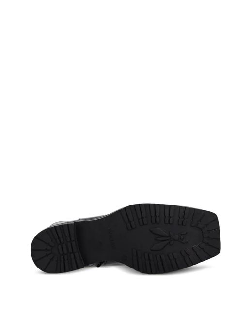 Patrizia Pepe Black Logo-Appliqué Zip Boots