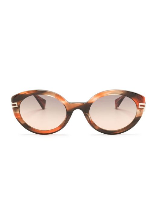 Vivienne Westwood Pink Heart-motif Oval-frame Sunglasses for men