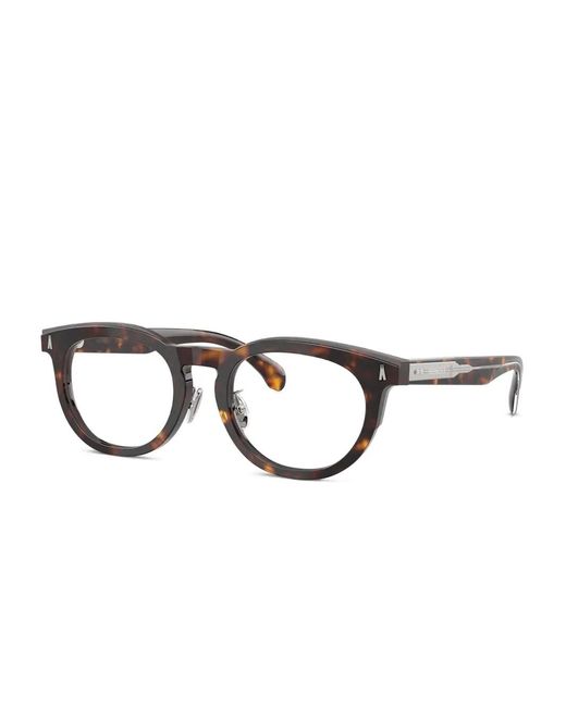 Moncler Brown Acetate Round-Frame Glasses