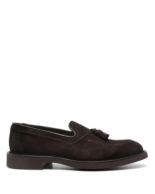 Doucal's Black Tassel-Detailed Loafers for men