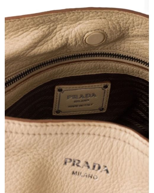 Prada Natural Large Leather Tote Bag