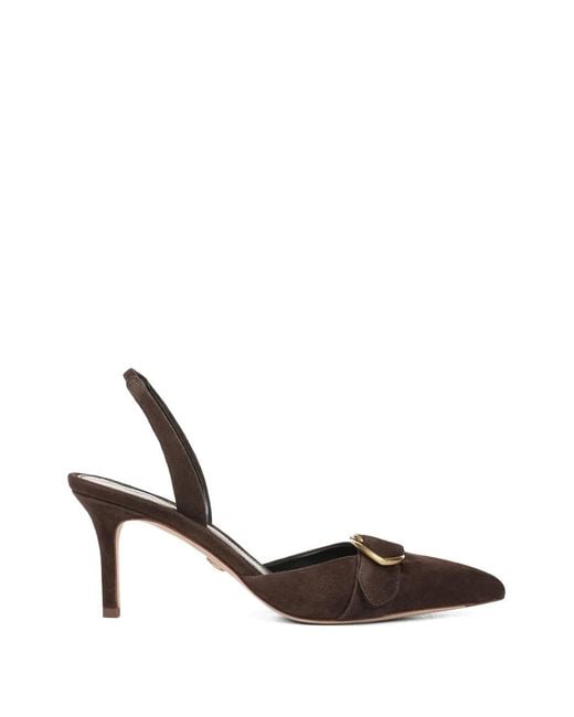 Veronica Beard Metallic Buckle-Strap Pumps