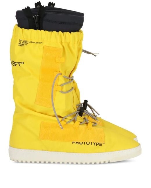メンズ Off-White c/o Virgil Abloh レースアップ レインブーツ Yellow