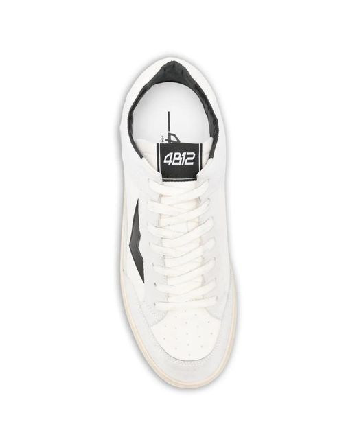 4b12 White Kyle Panelled Sneakers for men