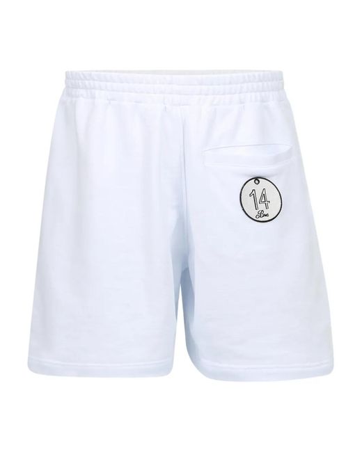 14 Bros Blue Patch Pocket Shorts for men