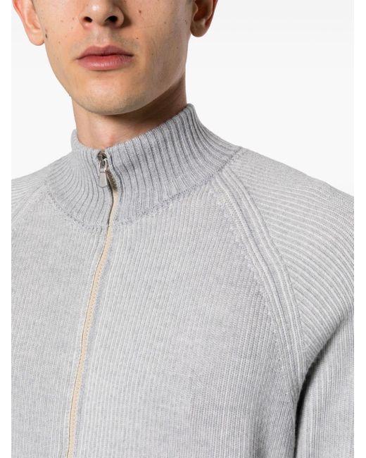 Eleventy Gray Mock-neck Wool Jacket for men