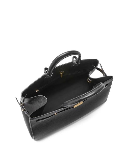 DeMellier London Black Small Hudson Leather Tote Bag