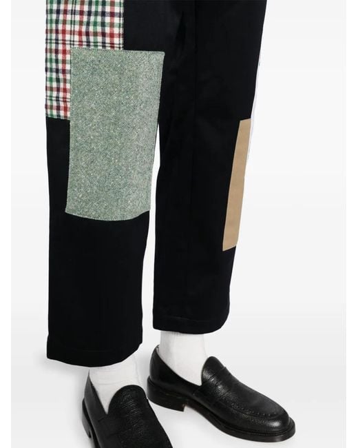 Thom Browne Black Patchwork Chino Trousers for men