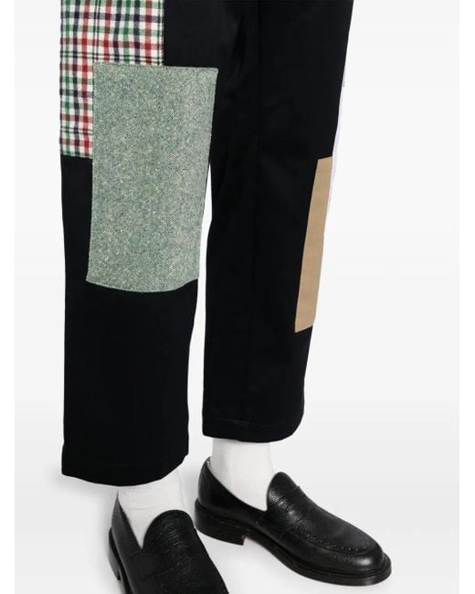 Thom Browne Black Patchwork Chino Trousers for men