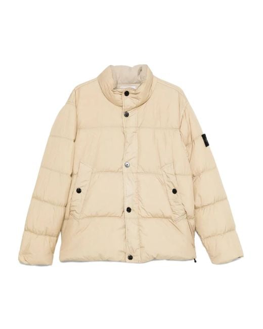 Stone Island Gesteppte Jacke mit Kompass-Patch in Natural für Herren