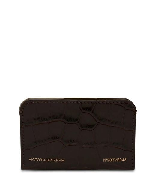 Victoria Beckham Black Croco-Effect Cardholder