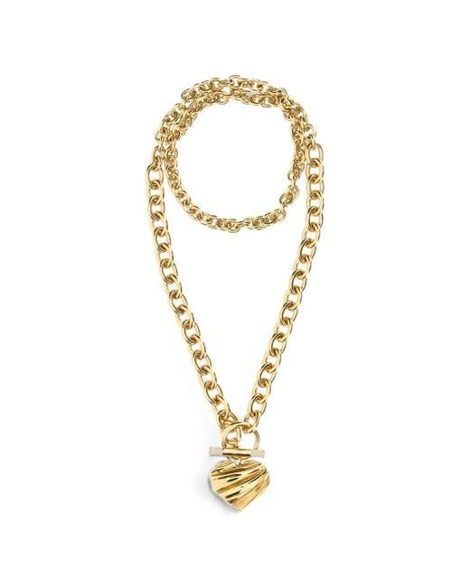 Chloé Metallic The Pleated Heart Necklace