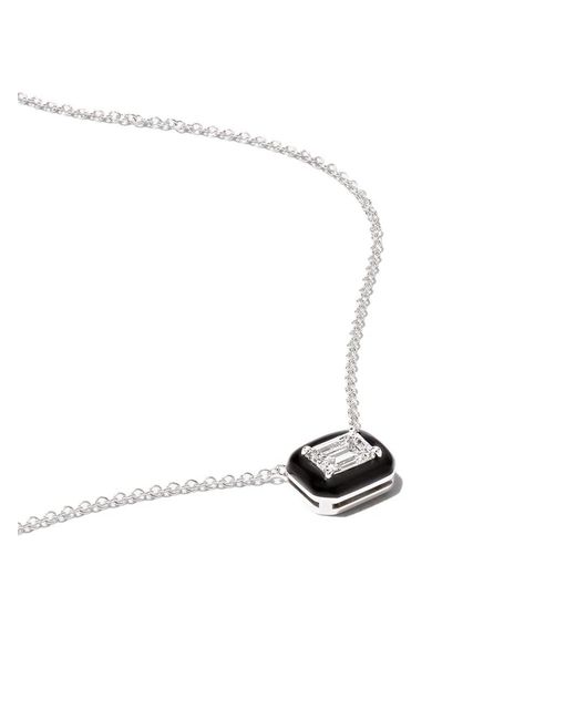 Nikos Koulis White 18Kt Diamond And Enamel Necklace