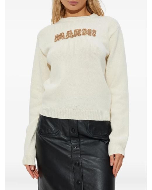 Marni White Laser-Cut Jumper