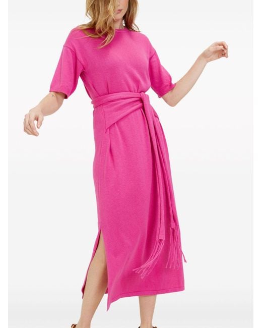 Chinti & Parker Pink Monaco Organic Cotton Midi Dress