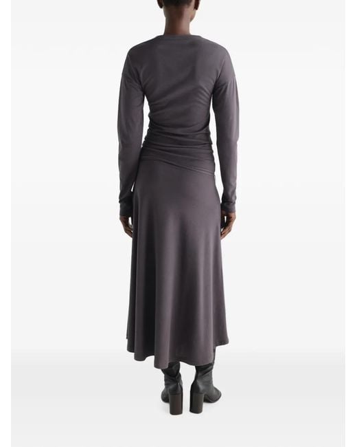Lemaire Blue Fluid Long-Sleeve Dress